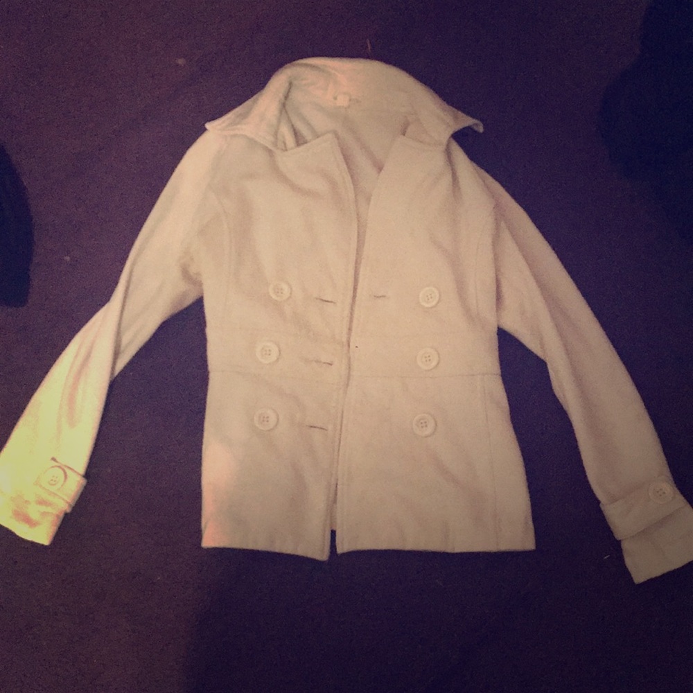 Cream fitted Pea coat